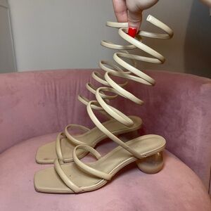 Cult Gaia Freya Wraparound Ankle Strap Sandals